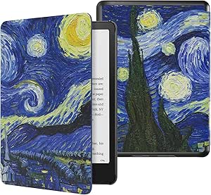 MoKo Case for All-new 7" Kindle Paperwhite 12th Gen 2024&Kindle Colorsoft Signature Edition 2024,Lightweight PU Protective Shell Cover with Auto Wake/Sleep for Kindle Paperwhite 2024,Starry Night Blue