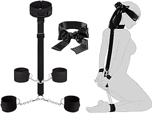 BDSM Adult Toys Bondage Kit - UTIMI Neck to Wrist Behind Back Collar Restraints with Handcuffs Ankle Cuffs Blindfold Restraint Bondaged Kit for Couples Sex Adjustable Set SM Play