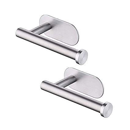 Kes Self Adhesive Toilet Paper Towel Holder Tissue Paper Roll Holder RUSTPROOF Stainless Steel Brushed 2 PCS, A7170-2-P2