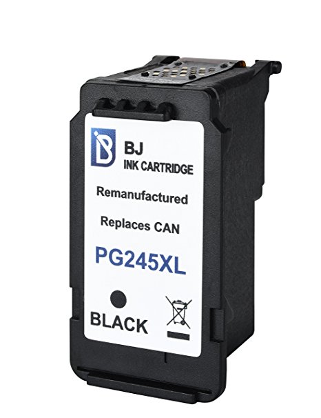 BJ Remanufactured Ink Cartridge (1 Black) Replacement for Canon PG 245XL Compatible with PIXMA IP2820 MG2420 MG2520 MG2522 MG2525 MG2555 MG2920 MG2922 MG2924 MG3020 MG3022 MX490 MX492