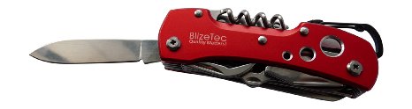 BlizeTec 14 Function Tactical Folding Pocket Knife - Red