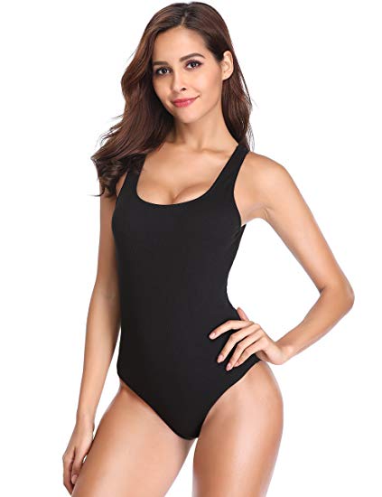 MarianVida Women One Piece Swimsuit Low Cut Back Bathing Suit