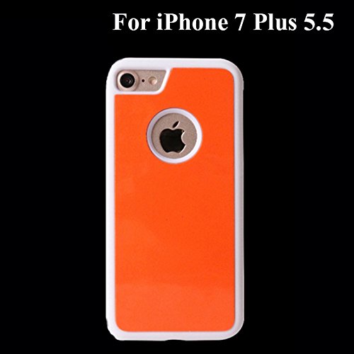 iPhone 7 Plus Antigravity Case, [VICTORLAN] TPU Frame Magical Anti-Gravity Selfie Nano Sticky Cover Case For iPhone 7 Plus Adsorbed Car Hard Case (Orange)