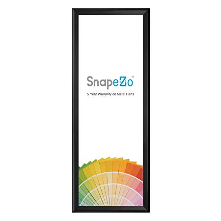 SnapeZo Black Poster Frame 18x36 Inches, 1.2" Profile, Front Loading Snap Display, Wall Mounted, Professional Series