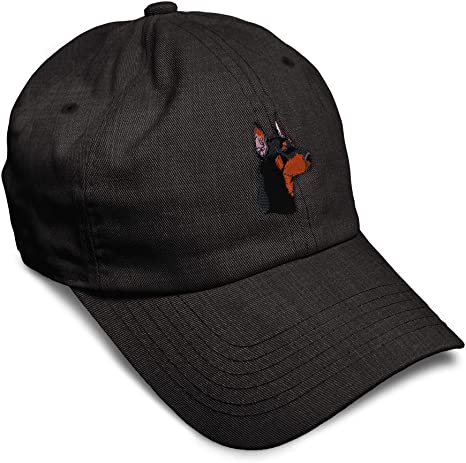Soft Baseball Cap Doberman Head Embroidery Dogs Doberman Twill Cotton Skunk Dad Hats for Men & Women