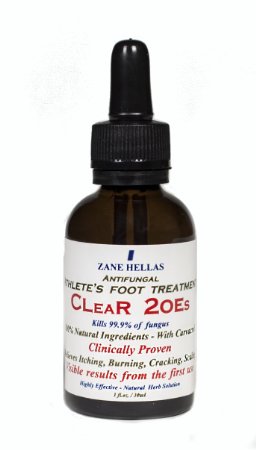 CLeaR 2OEs KILL 999 of FUNGUS Anti Fungal Athletes Foot Treatment Relieves Itching Burning Cracking Scaling 1 oz - 30 ml