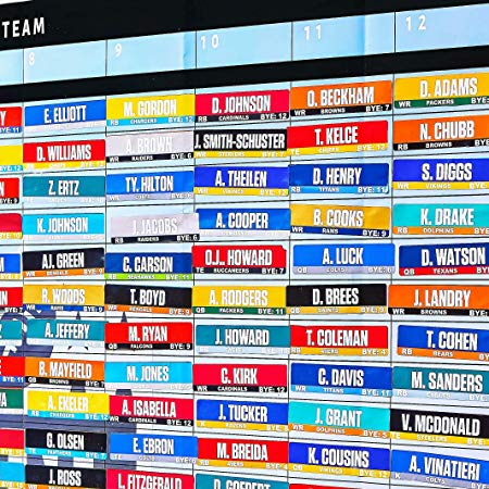 2019 Fantasy Football Draft Board Kit with Over 400 Player Labels Alphabetized by Position Classic Edition