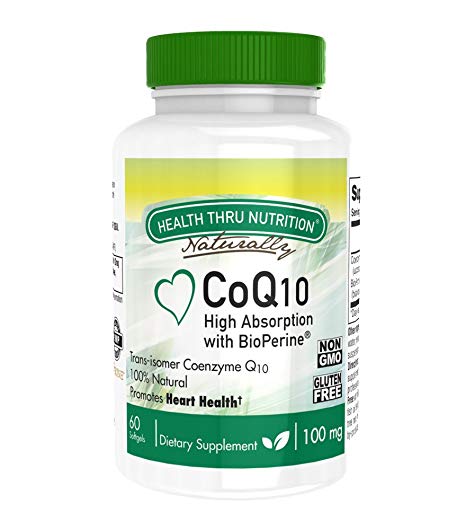 CoQ10 100mg 100% Natural Coenzyme Q-10 (60 Softgels (Pack of 2))