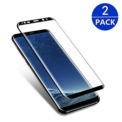 [2 Pack] SAMGLA Galaxy S9 Plus Screen Protector,Full Coverage HD Clear 3D Tempered Glass [9H Hardness][Anti-Scratch][High Definition][Ultra Clear] Compatible with Samsung Galaxy S9 Plus(Black)