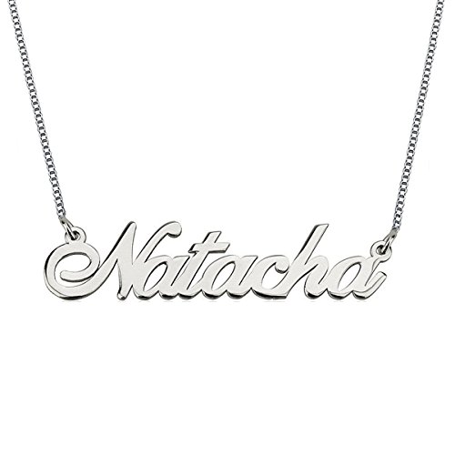 HACOOL 925 Sterling Silver Personalized Name Necklace Made with Any Name 16"-18" Adjustable Chain