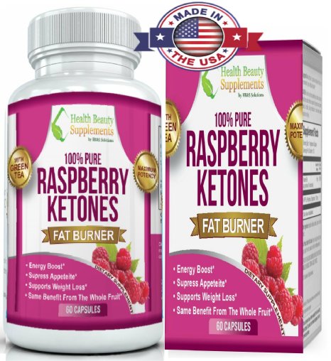 -MAX POTENCY RASPBERRY KETONES WITH GREEN TEA- 100% Pure Fresh Raspberry Ketones Weight Loss Capsules. Best Carb Blocker And Fat Burn Pills