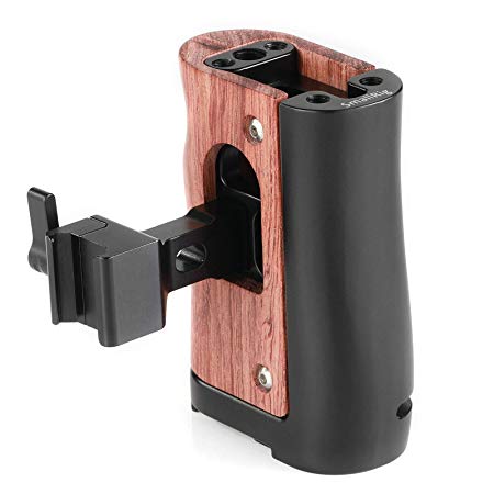 SMALLRIG NATO Handle Wooden Handgrip for BMPCC 4K and Z-CAM E2, Compatible with Samsung T5 SSD – HSN2270