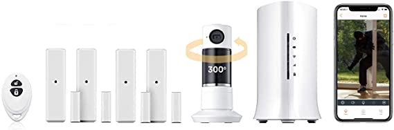 Home8 Interactive Wireless Security System (1-HDCam, 7-Piece Kit),Optional 24/7 Professional Monitoring,1-HDCam,4-Contact,1-Keyfob,1-Hub with Siren, Compatible with Alexa