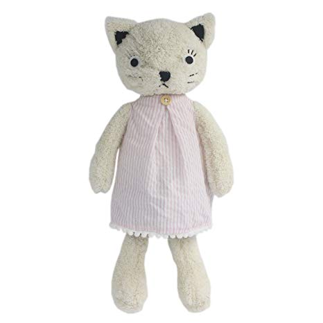 JIARU Stuffed Animals Cats Plush Toys Dressed Dolls with Removable Clothes (White, 9 Inch)