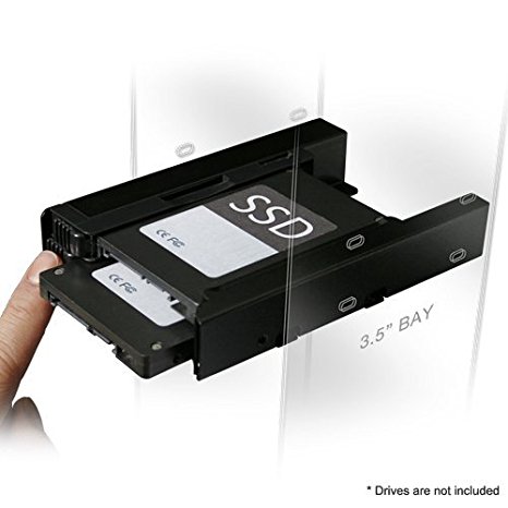 ICY DOCK EZ-FIT MB082SP PRO 2 x 2.5 Inch to 3.5 Inch Drive Bay SATA SSD/HDD Mounting Kit / Bracket / Adapter