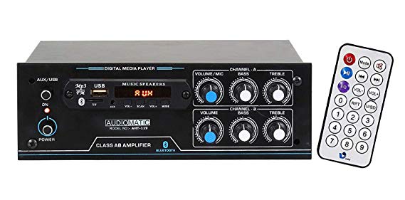AudioMatic AHT-119 - 4 Channel Home DJ Amplifier with Bluetooth, FM & USB Player 5500W PMPO
