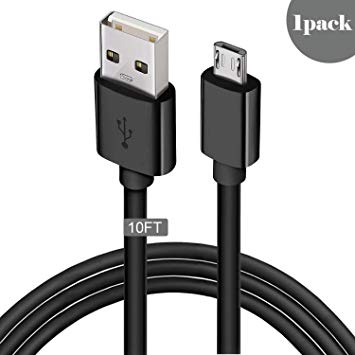 10 Ft Micro USB Cable Fast Charge Extra Long Android Charger Cable, Cell Phone Charger Android USB Cable Rapid Charger for Samsung Galaxy S7 Charger S6 S7 Edge S5,Note 5 4,LG,Kindle,Tablet,PS4,Camera