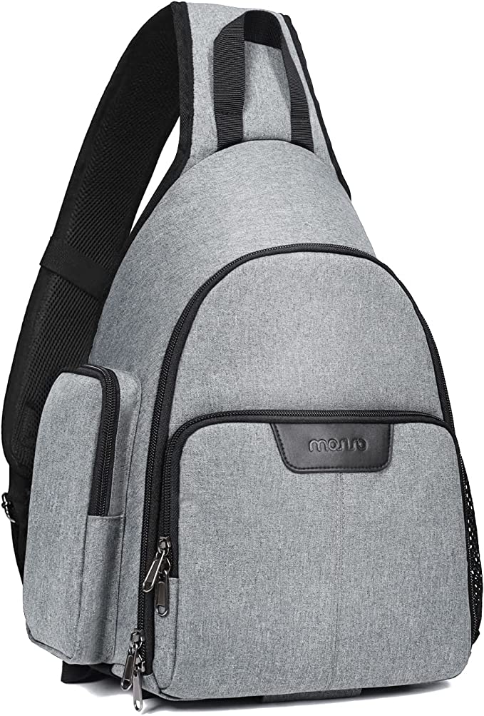 MOSISO Camera Bag Sling Backpack, Full Open Camera Case with Tripod Holder&Rain Cover&Modular Insert for DSLR/SLR/Mirrorless Camera Compatible with Canon/Nikon/Sony/Fuji, Grey