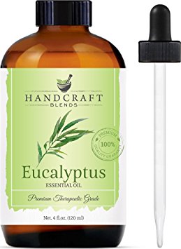 Handcraft Eucalyptus Essential Oil - Huge 4 OZ - 100% Pure & Natural – Premium Therapeutic Grade with Premium Glass Dropper