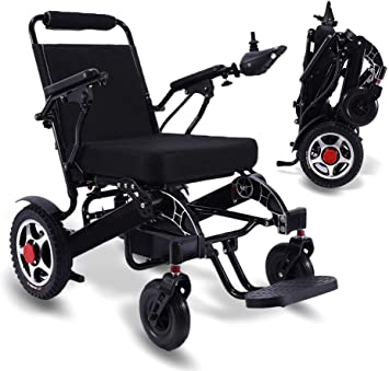 Ephesus M5 | New Model | Portable Mobility Electric Motorized Wheelchair, Lightweight Easy to Carry, 360° Remote Control | Premium Quality Lithium Battery Included | Long Mileage Range (Black M5)
