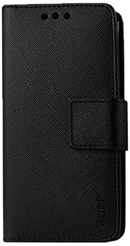 Reiko Premium Wallet Case with Stand Flip Cover and 3 Card Holders for Amazon Fire Phone - Retail Packaging - Black