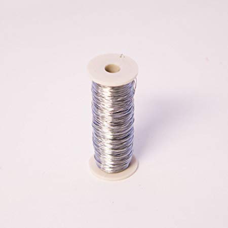 Thin Silver Reel Wire 26 Gauge for Floristry & Flower Arranging