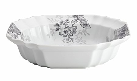 BonJour Dinnerware Shaded Garden 10-1/2-Inch Porcelain Serving Bowl, Slate