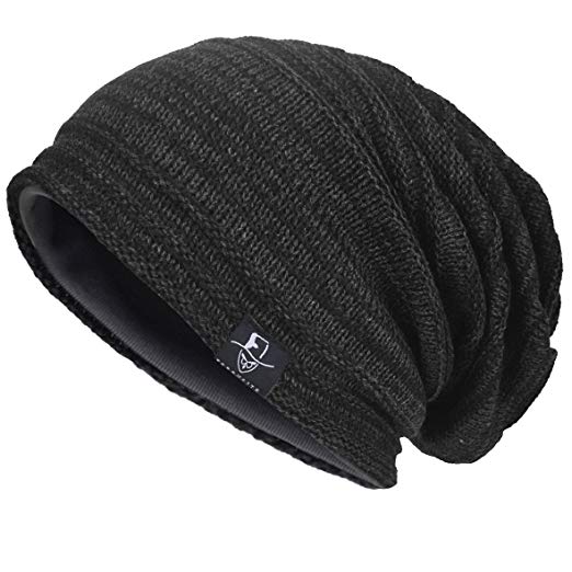 VECRY Men's Cool Cotton Beanie Slouch Skull Cap Long Baggy Hip-hop Winter Summer Hat