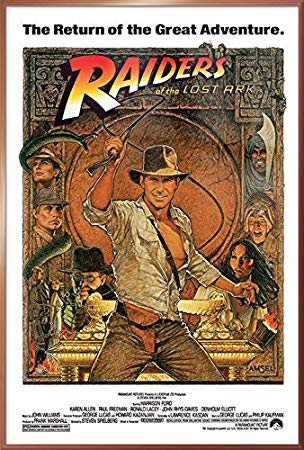 Raiders Of The Lost Ark - Indiana Jones - Framed Movie Poster / Print (1982 Re-Release) (Size: 24" x 36")