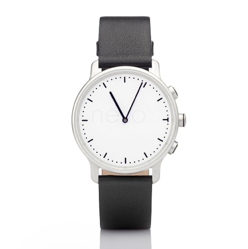 Nevo Smartwatch for - Retail Packaging - Silver Case, Black Strap