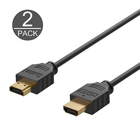 HDMI Cable, Rankie 2-Pack 15FT High-Speed HDMI HDTV Cable - Supports Ethernet, 3D, 4K and Audio Return (Black) - R1108B