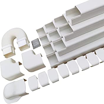tBesme Mini Split Air Conditioner Line Cover | PVC Decorative Line Cover Kit 3" for Mini Split and Central Air Conditioner & Heat Pumps(15 Feet)