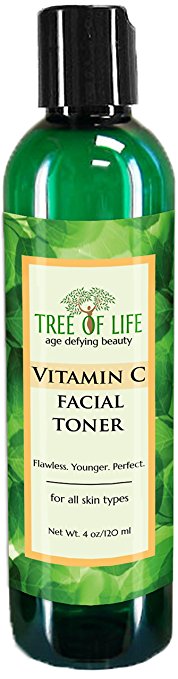 ToLB Vitamin C Facial Toner - 93% ORGANIC - Pore Minimizing Anti Aging Facial Toner and Rejuvenator - 4 Ounce