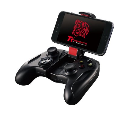 Tt eSPORTS Contour Wireless Mobile Gaming Controller for iPhone 6S/6/6 Plus/5/5C/iPad/Air/Pro (MG-BLK-APBBBK-CA)