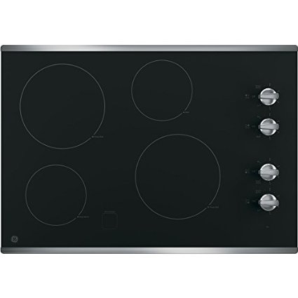 GE JP3030SJSS 30" Electric Cooktop with 4 Cooking Elements in Stainless Steel