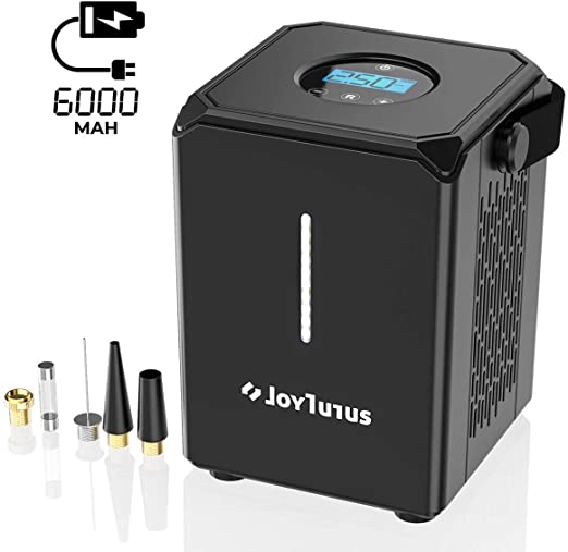 JOYTUTUS Cordless Tire Inflator, Fast Inflation Air Compressor Tire Inflator, High Capacity Battery Portable Air Compressor with LED Light, Auto Shut Off 150PSI 12V, for Car, Bicycle, Balls, etc.