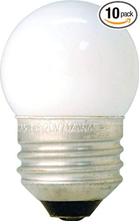 GE 41267 (10-Pack) 7.5-Watt White S11 1CD Incandescent Night Light Bulb, Soft White, S11 Shape, 39 Lumens, E26 Medium Base