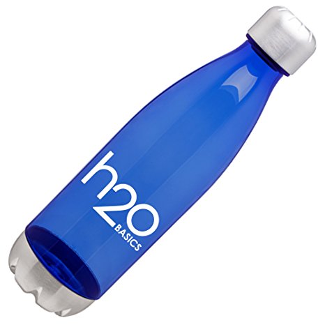 BPA-Free Sport Water Bottles 25 oz, Tritan Non Toxic Plastic, Reusable Flask with Stainless Steel Leak Proof Twist Off Cap & Steel Base, Cola Bottle Shape (Assorted Colors, 25 Ounces)