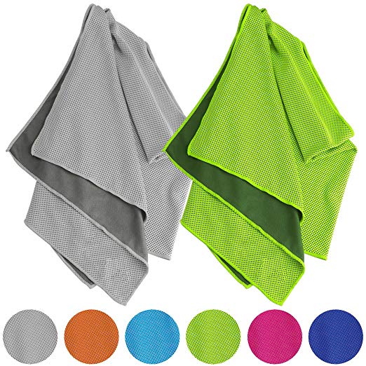 Vancle Cooling Towels 2 PACK, Cooling Towel for Instant Cooling Relief in Hot Environment, Ice Towels Stay Cool for Sports and Fitness