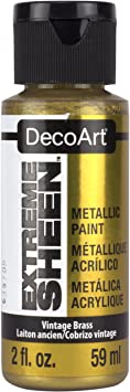 DecoArt 2 Ounce, Vintage Brass Extreme Sheen Paint, 2 Fl Oz (Pack of 1)