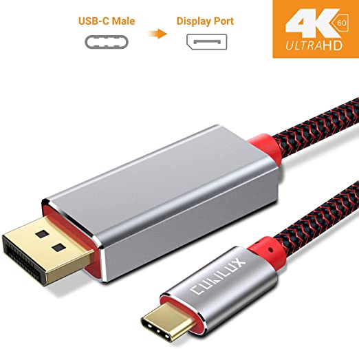 USB Type C to DisplayPort Cable [4K@60Hz 2K@144Hz] Aluminum Shell DisplayPort to Thunderbolt 3 Cord Compatible for 2019/2018 MacBook Pro/Air iPad Pro iMac XPS 13 15 Surface Book 2 Samsung S20 Note 10