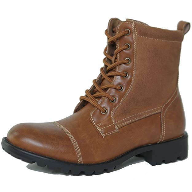 alpine swiss Men's Combat Boots Lug Sole Rugged Canvas Trim Military Field Shoes