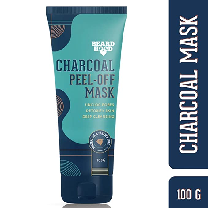 Beardhood Charcoal Peel Off Mask | Skin Detox & Instant Glow | Benefits of Rosemary Oil & Eucalyptus Oil 3.5 Ounce/100Gram