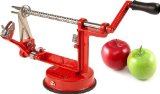 Kitchen Basics Quick Triple Feature Heavy Duty Apple Peeler Slicer and Corer - Professional Grade Red