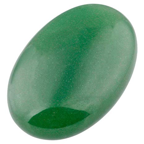 rockcloud Oval Worry Stones,Palm Pocket Energy Stone,Healing Crystal with Velvet Bag,Green Aventurine