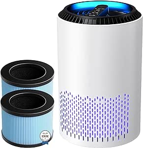 AROEVE Air Purifiers(White) for Home with Three Air Filter(One Basic Version & Two Standard Version) For Smoke Pollen Dander Hair Smell In Bedroom Office Living Room and Kitchen