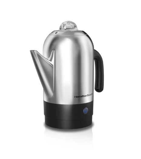 Hamilton Beach 40621R 8 Cup Stainless Steel Percolator, Silver