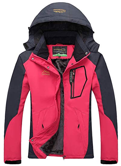 YXP Women's Mountain Waterproof Ski Jacket Windproof Rain Jacket