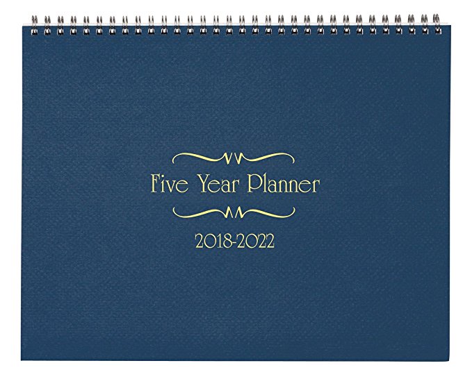 5 Year Calendar Diary 2018-2022 Blue