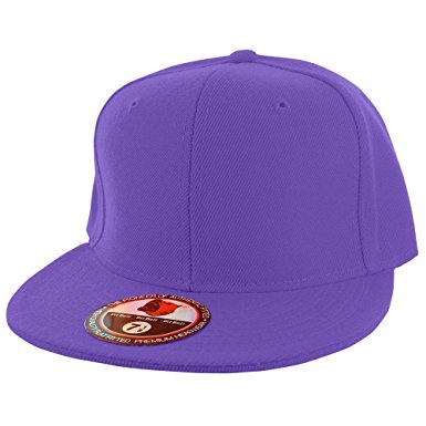 Pit Bull Plain Colors Flat Bill Visor Fitted Hat Baseball Cap (25  Colors 9 Sizes)